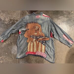 Magnolia Pearl American Indian Ceremonial Denim Work Shirt